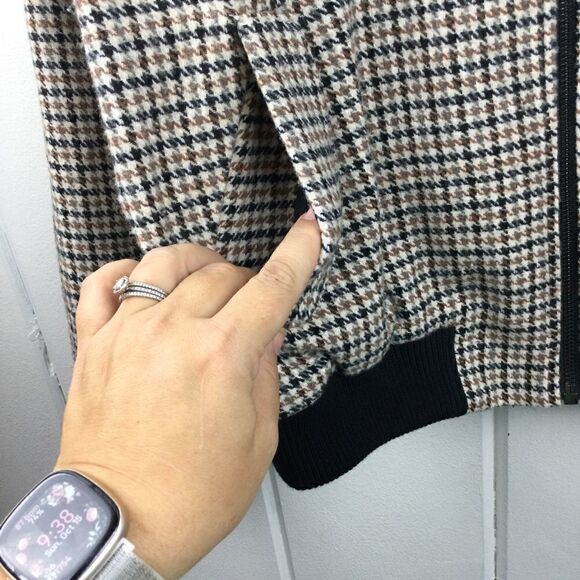 Lili Sidonio by Molly Bracken, Houndstooth Bomber Jacket - Size Medium - Picture 7 of 10